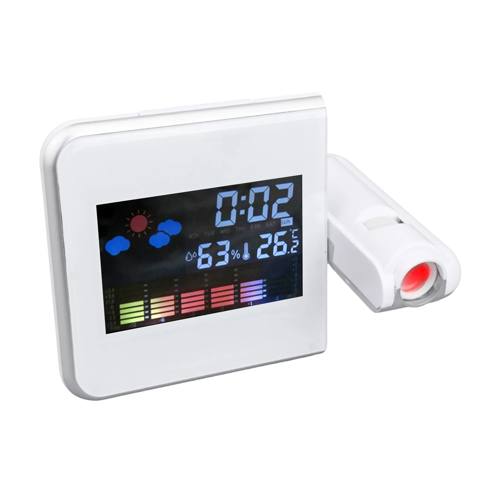 Creative LCD Projection Alarm Clock Humidity Multiple Power Options LCD Temperature And Humidity Easy To Read Interface