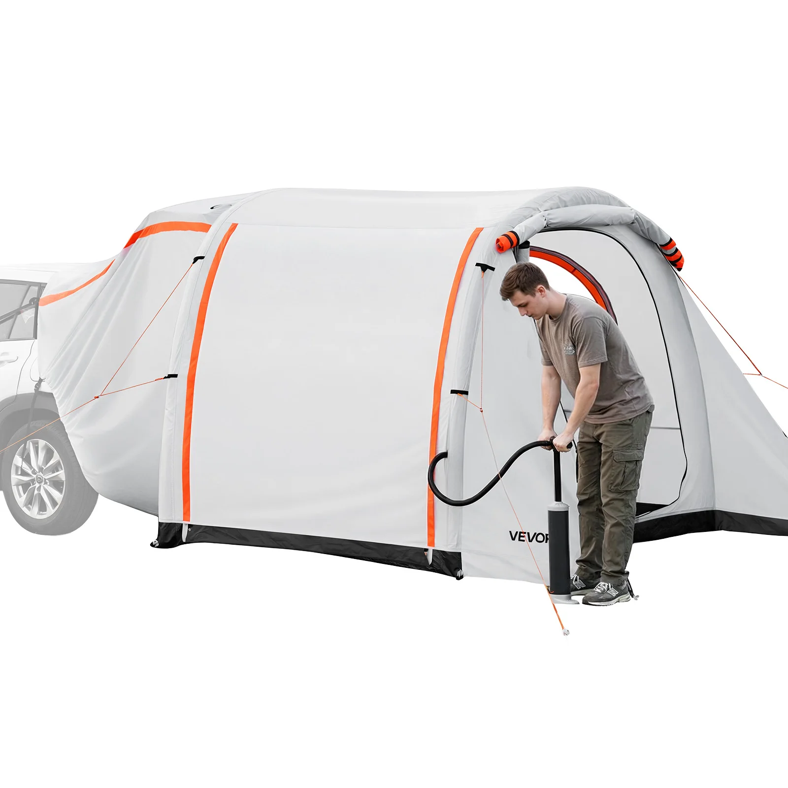 VEVOR Inflatable SUV Tent with Awning 3-Season SUV Tailgate Tent w/Ventilated Doors & Mesh Window for Outdoor Camping