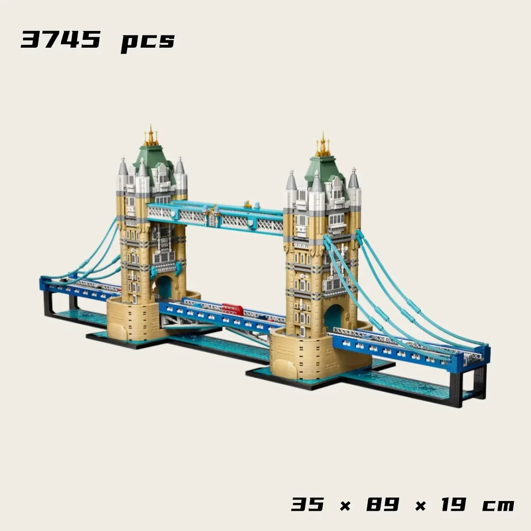 3745pcs New Famous Building Opening and Closing Bridge Twin Tower Bridge Building Block Toy Model Suitable for Birthday Gifts