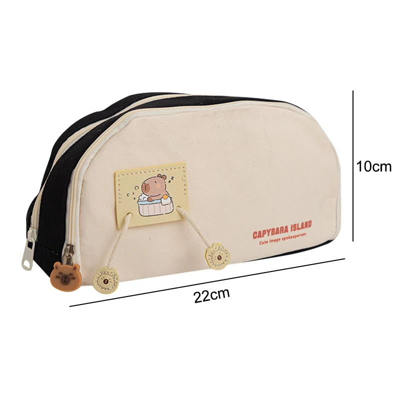 Cartoon Capybara Etui Grote Capaciteit Penzak Leuke Mode Etui Briefpapier Organisator Multifunctionele Opbergtas