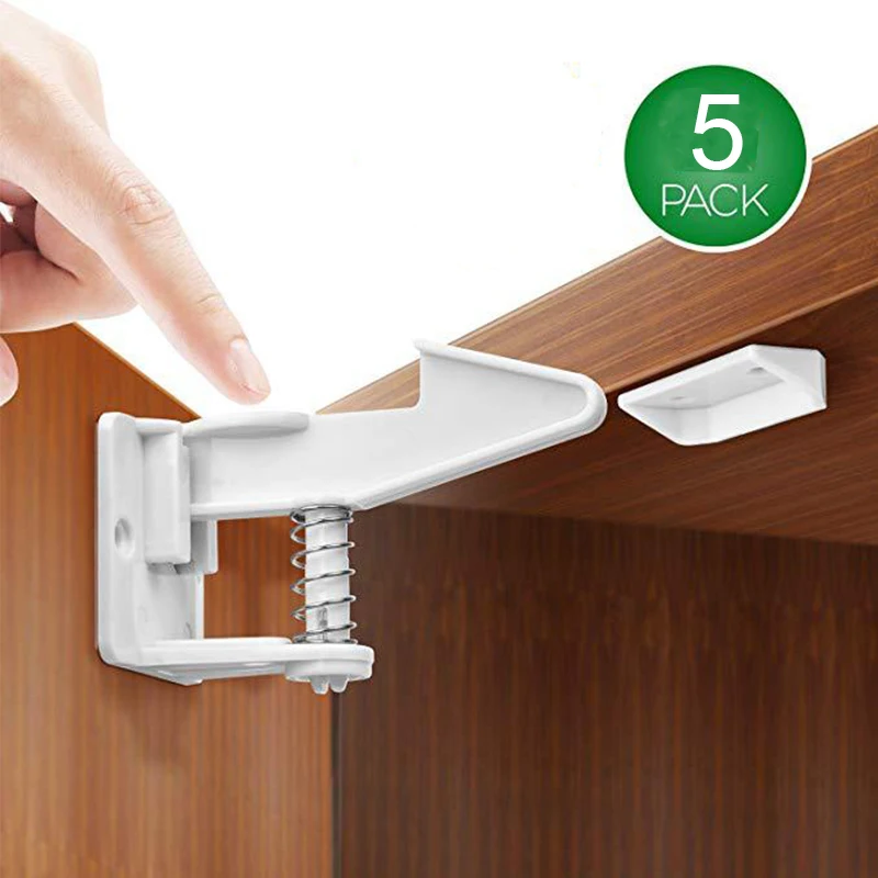 5 adet Bebek Anti-tutam Çekmece Kilidi Koruyucu Çocuk Kapı Dolap Görünmez Toka Dolap Kilitleri Çocuk Koruma Bebek Güvenliği