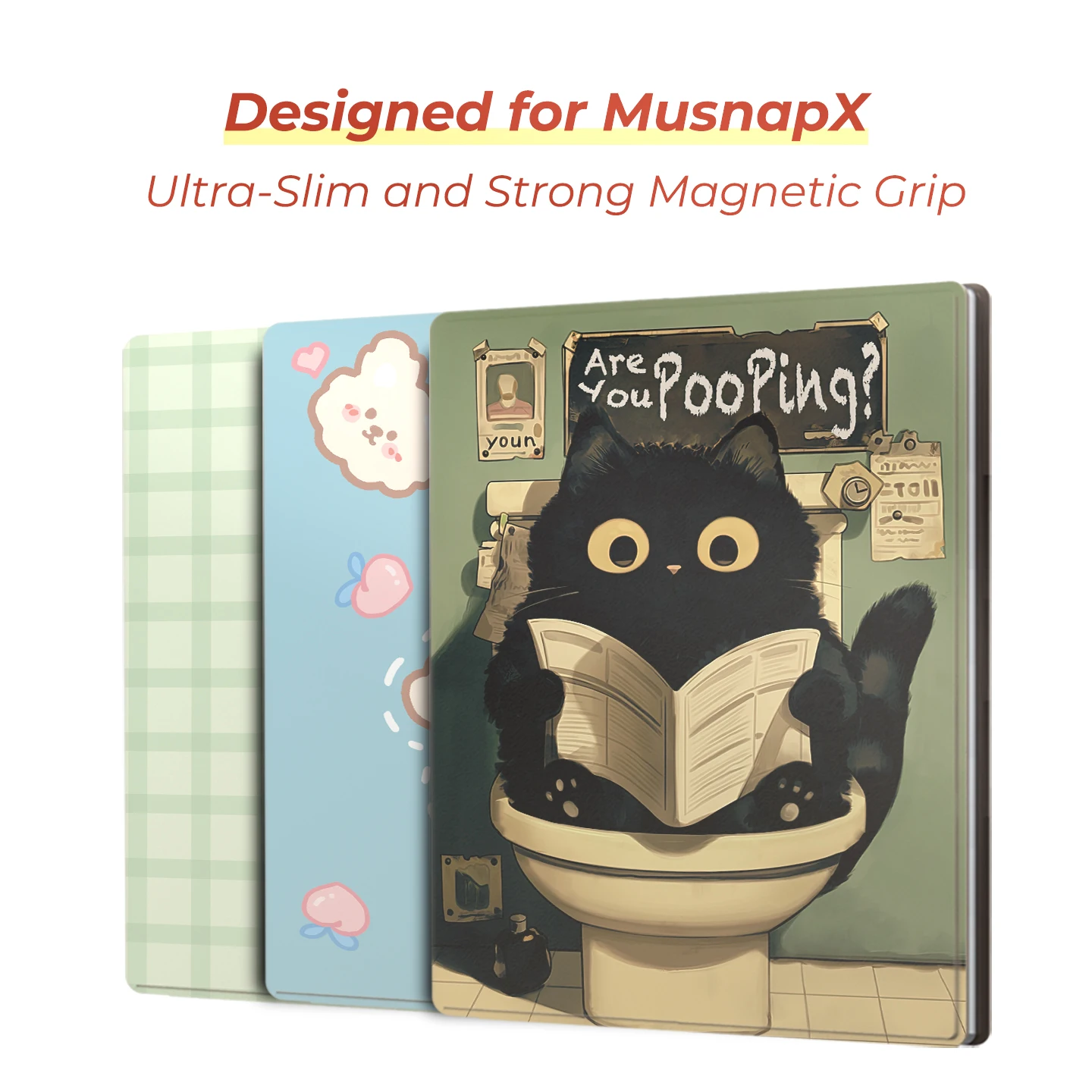 Twosheep Magnetic Case for MusnapX 10.65 Inch Frameless Magnetic Attachment Auto Sleep Wake Slim Cute Illustration Art Style Cov
