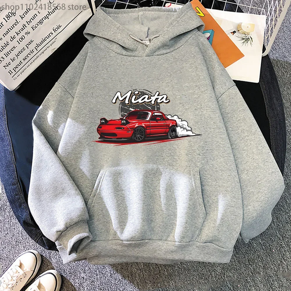 MX5 Initial D Men Hoodies Drift Jdm Sweatshirt Anime Mazda Print Car Miata Streetwear Men Unisex Automobile Culture Women Hoody