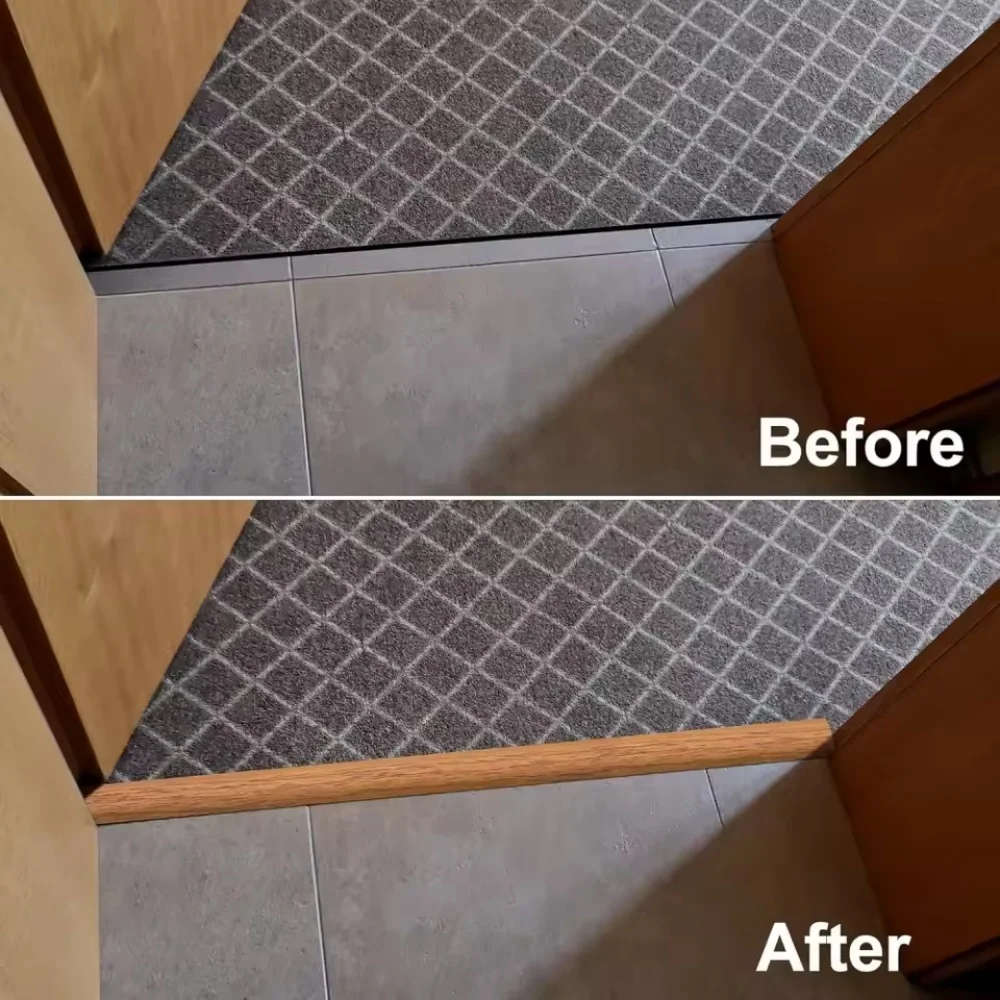 1pc 1m 7cmX2cm Floor Transition Strip PVC Door Threshold Ramp Doorway Edge Trim Flooring Edging Trim Carpet Tile Floor Threshold