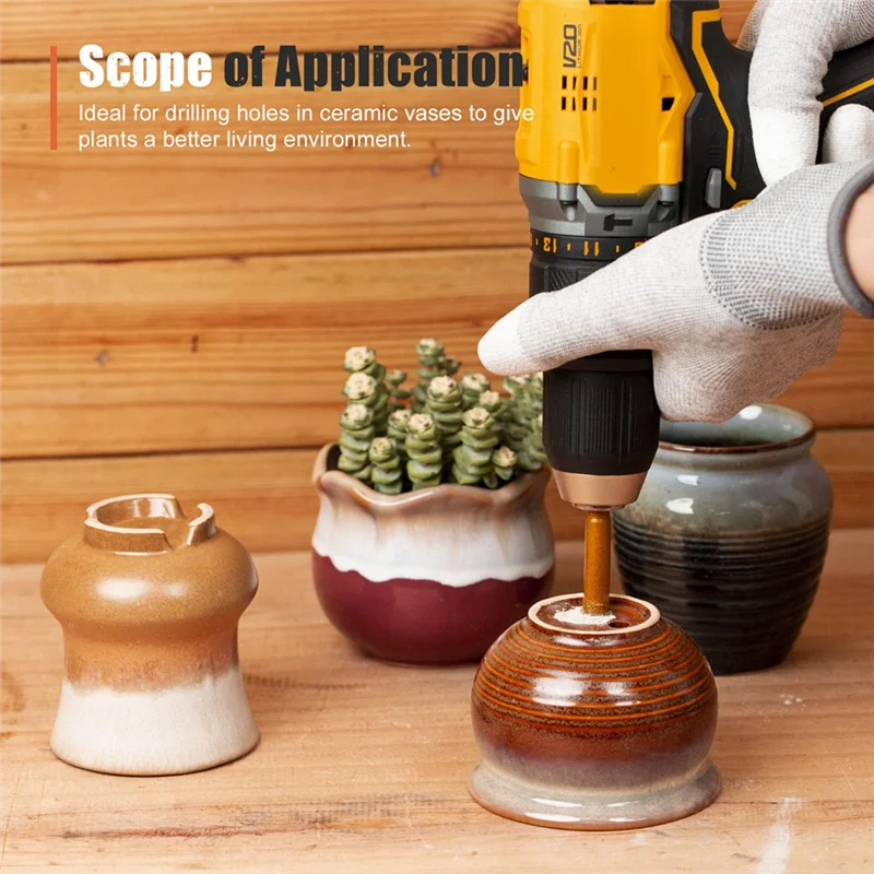 AEE6-Kit per seghe a tazza diamantate, set di punte per carotaggio per piastrelle per brasatura a secco/bagnato, set di seghe a tazza per piastrelle vuote brasate (6-30 mm) 8 pezzi