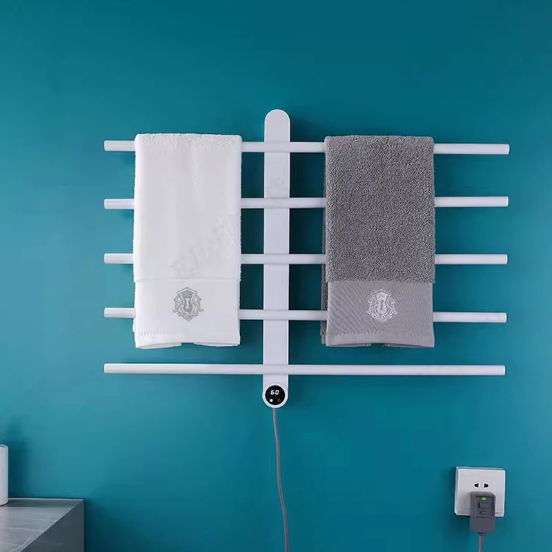 Bathroom Equipment Brushed Gold Towel Dryer Stainless Steel Electric Heated Towel Rail Temperature Control Electric Towel Rack