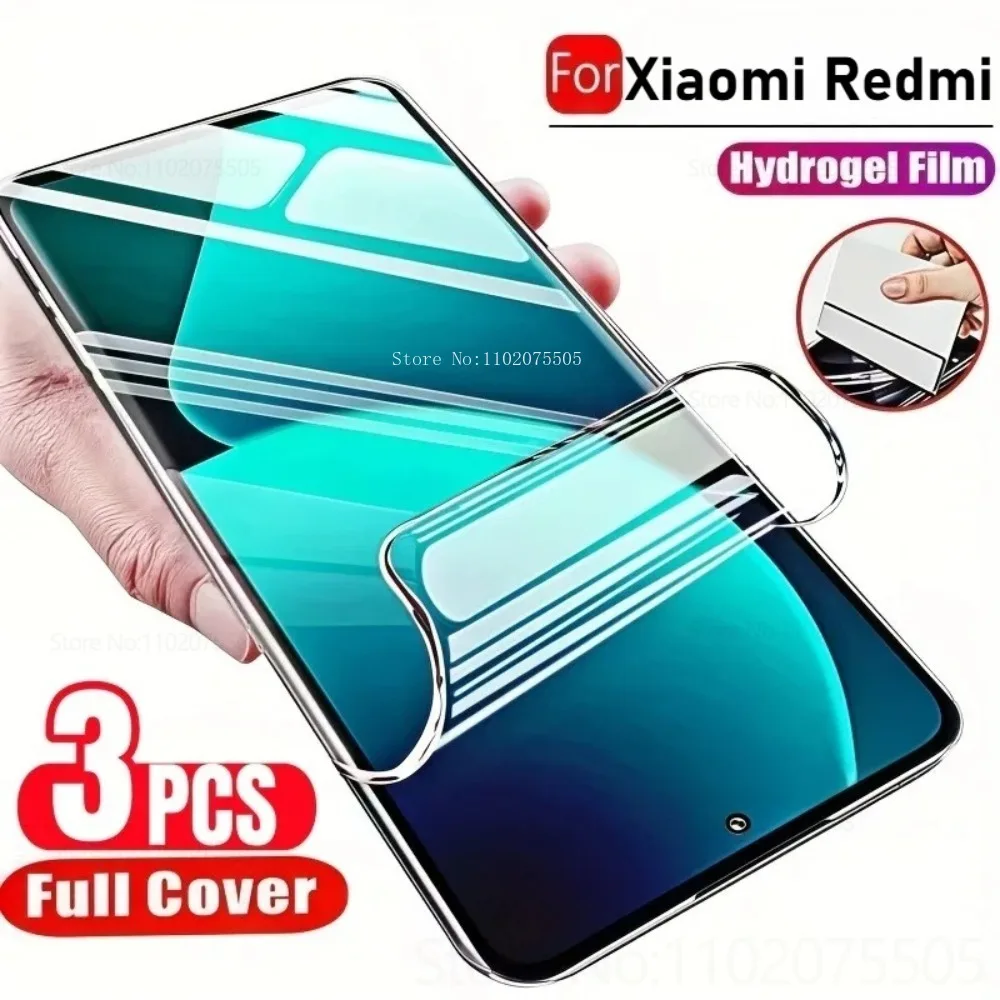 

3pcs HD Transparent Hydrogel Film for Xiaomi Redmi 12C 5G 13C 11A 10A 10X 11Prime Screen Protector Film for Redmi 15C 15 14C 14R