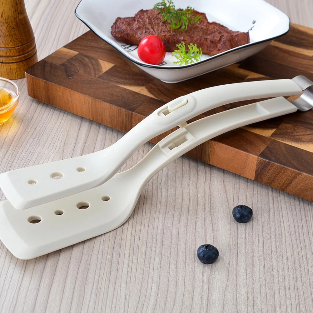 

Silicone Fish Spatula Bbq Grilling Tongs Multifunction Cooking Beige Clamp for Barbecue