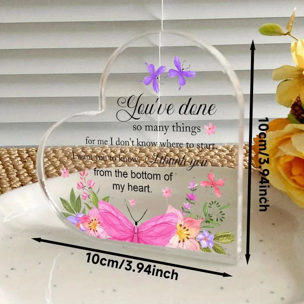 CIFBUY Acrylic Wall Art Flat Heart Floral Design You Did So Much For Me Quote Sign Indoor Outdoor Decor For Home Bedroom Living