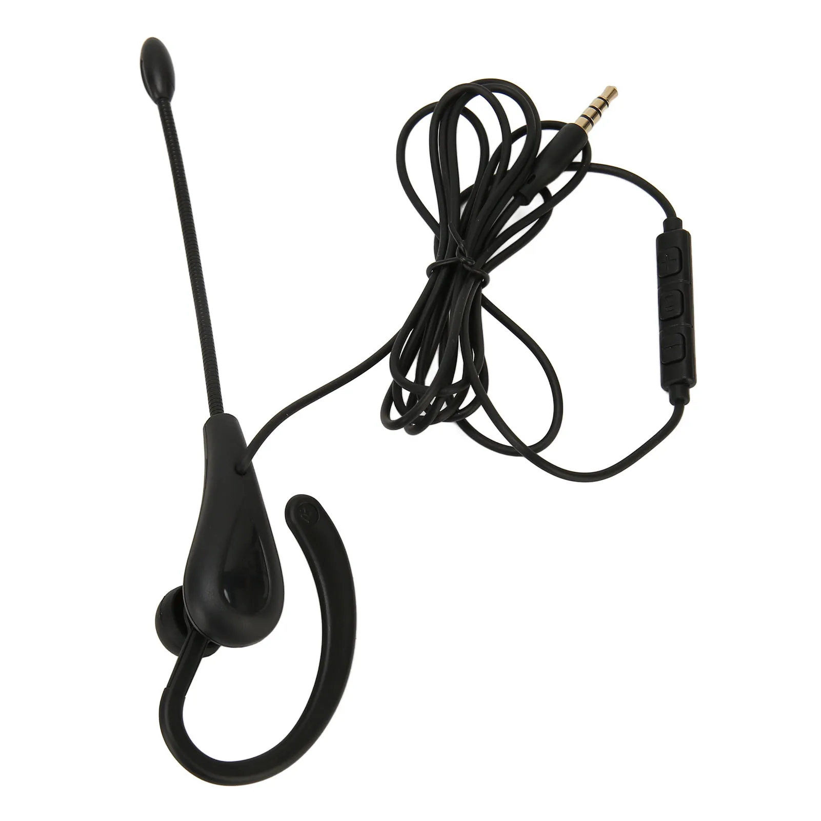 Single Ear Headset with Microphone Wired Noise Cancelling Lightweight Monaural Earpiece Headset For Call Center Office