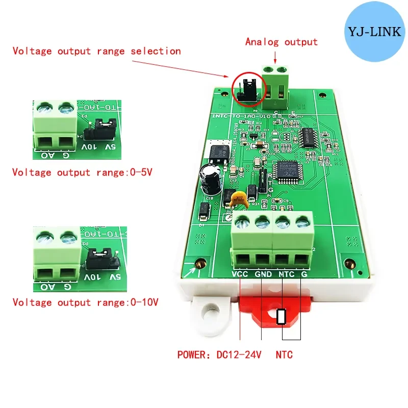 Sensor de temperatura termistor NTC a módulo de conversión de temperatura de salida de voltaje analógico 4-20mA corriente 0-5V/0-10V