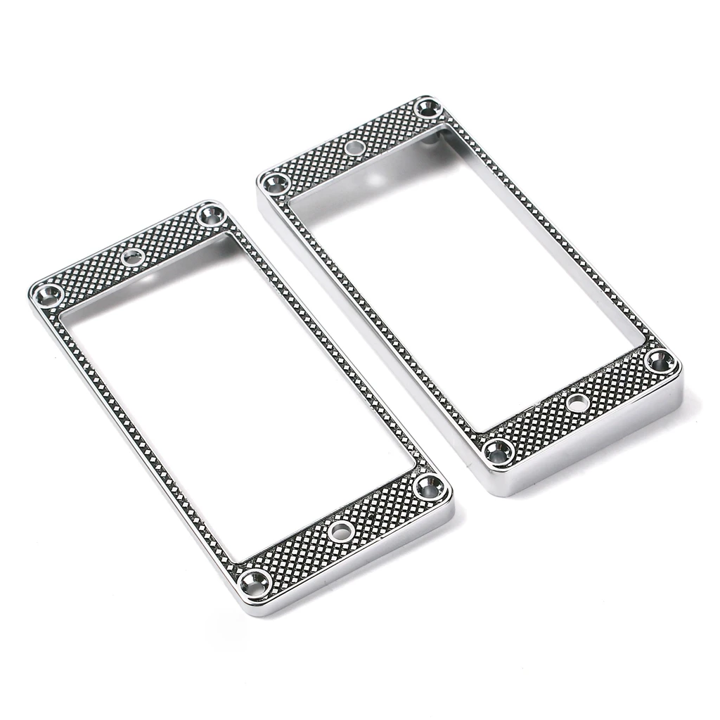 SLQZT 2Pcs Humbucker Pickup Ring Metal Curved Bottom Frame for LP Parts