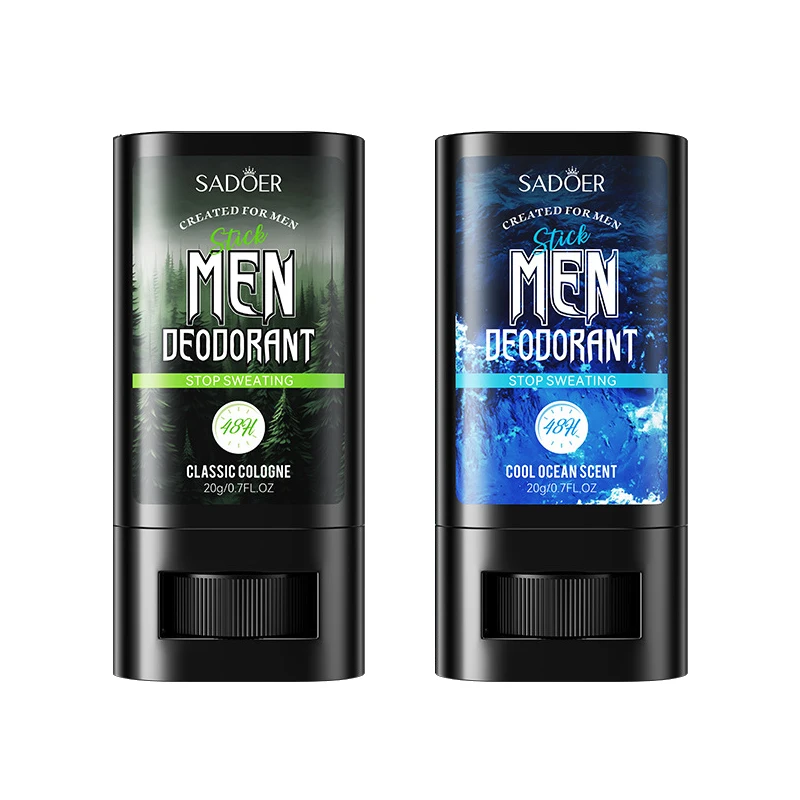 SADOER Men's Anti Sweating Cream Stick Deodorizing Fast Drying Retain Scent Refreshing Body Wrist Odor Anti Sweat Creams for Men