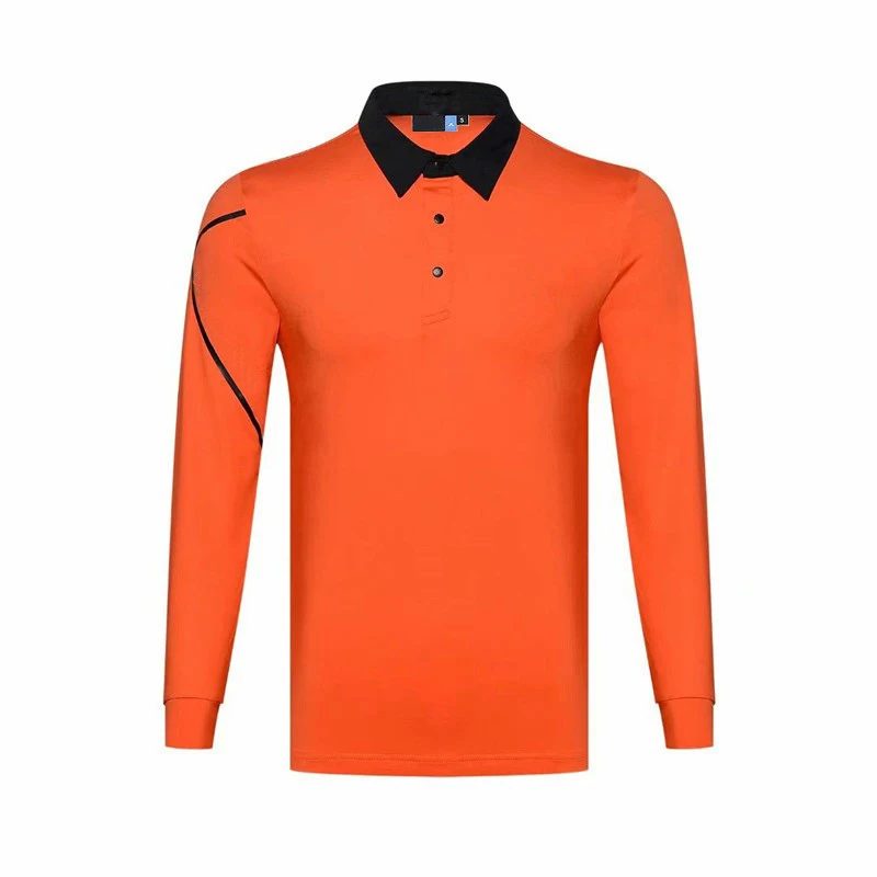 Spring and Autumn Golf Men's Long sleeved T-shirt casual breathable quick drying polo shirt