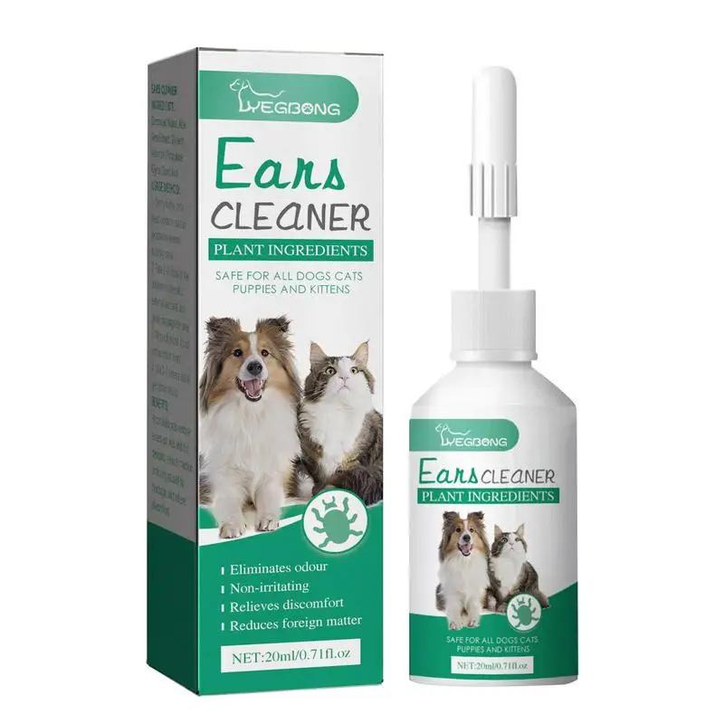 20ml Universal Pet Ear Drops Cat And Dog Ear Cleaner For Control Yeast Mites Removes Ear Mites And Ear Wax Relieves Itching