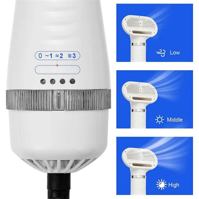 【ESSENTIALS 】3-In-1 Pet Hair Dryer Brush For Dogs & Cats Portable Blower & Slicker Brush EU Plug