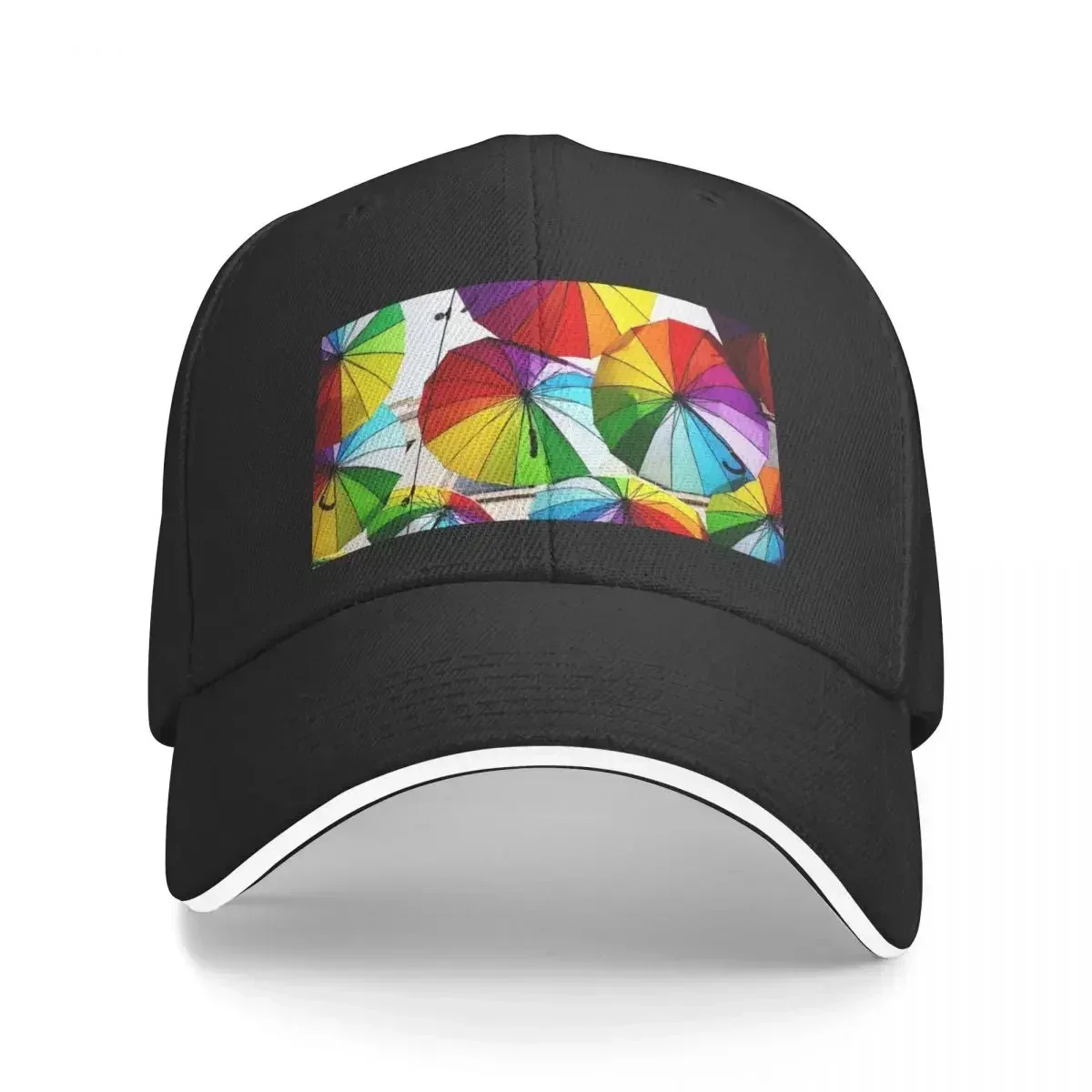 Casquette de baseball avec parapluies arc-en-ciel pour hommes et femmes, chapeau Bobble, casquette de pêche, chapeau de fête en mousse