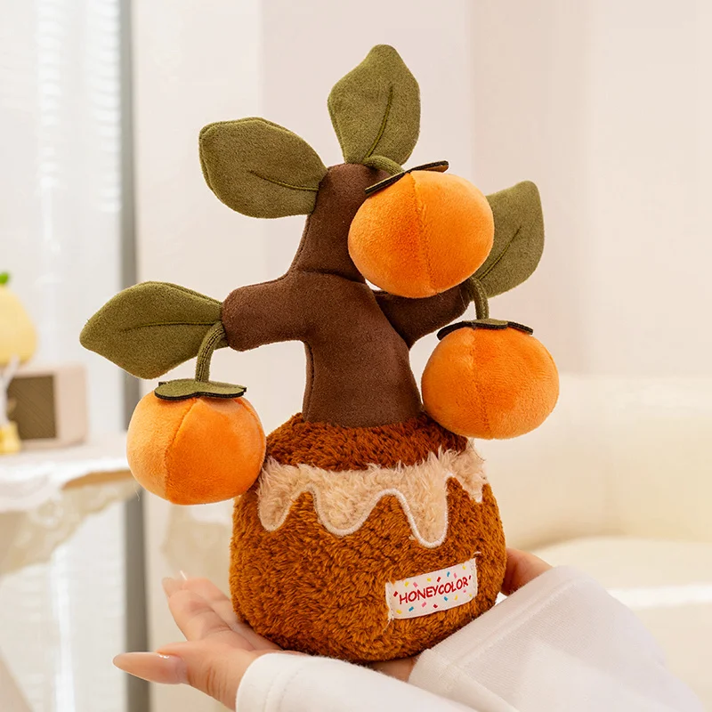 Brinquedo de planta em vaso de pelúcia dos desenhos animados adorável fruta flor folha de bordo plushies bonecas de pelúcia macias adorável decoração para casa presentes de aniversário