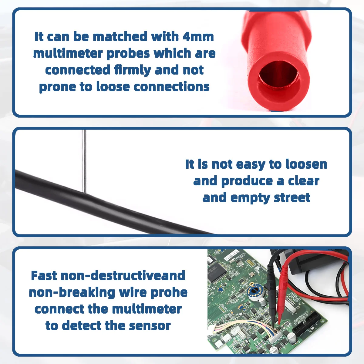 1/5PCS Universal Car Maintenance Test Probe Black Red Two Colors Wear Resistant Safe Anti Electric Auto Repair Tools