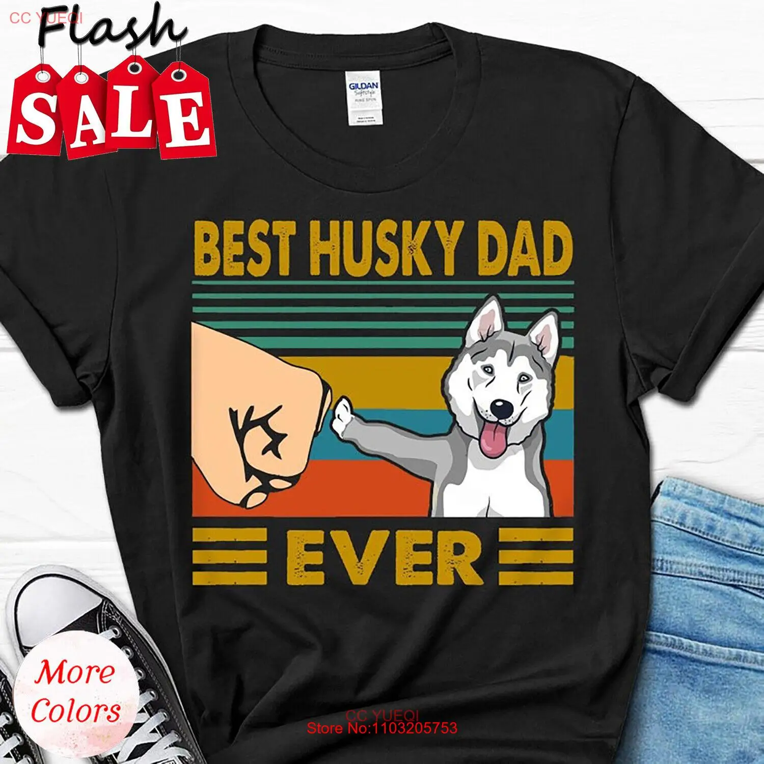 Лучшая мужская футболка Husky Dad Ever, забавная Мужская футболка Husky Dad, Подарочная футболка Husky для него