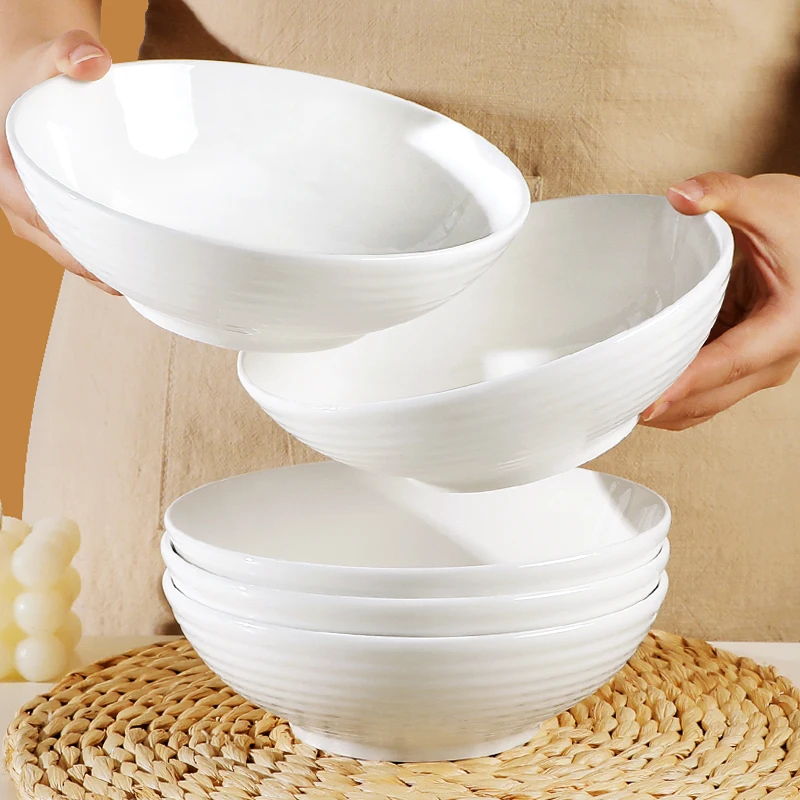 Ceramic Rice Bowls Household 7 Inch Underglaze Colour Solid Simple Dining Tableware Nordic New Deepen Heat-resistant Screw Bowl