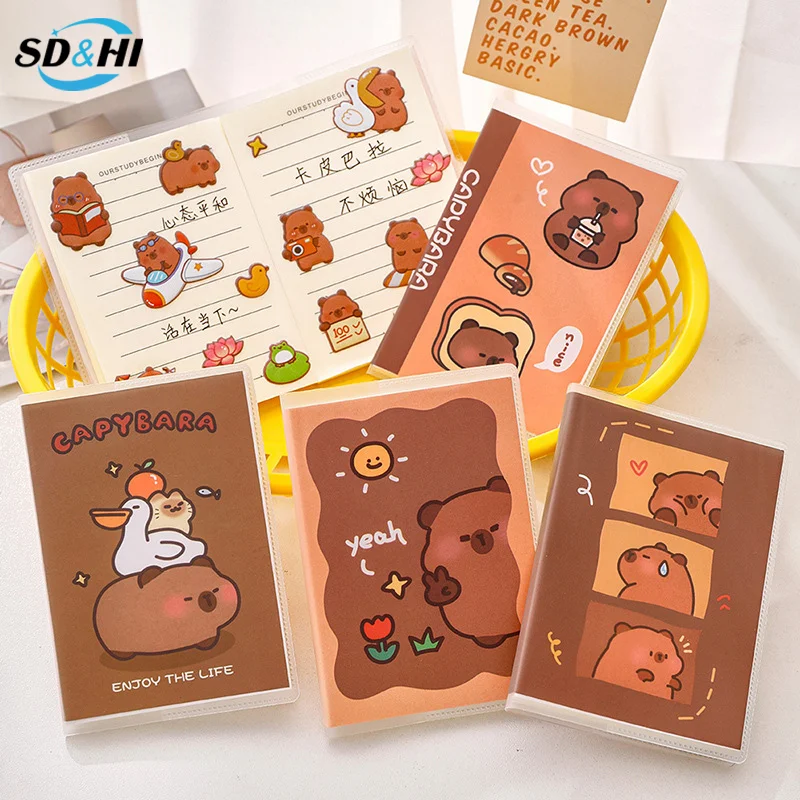Cartoon Capybara Notebook Tragbare Mini Tasche Notebook Hohe Qualität Notizblock Student Schreibwaren Schule Bürobedarf Geschenke