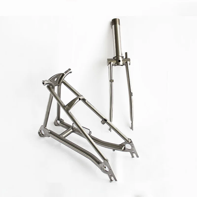 C Brake Titanium Folding Bike Framesets, Main Frame Fork, Rear Triangle Stem, 16\