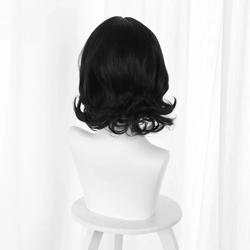25COSEvi 村アルシーナ・ディミトレスココスプレウィッグヴァンパイアマダムバイオハザード村ショートブラックカーリー人工毛レディディミトレスコ