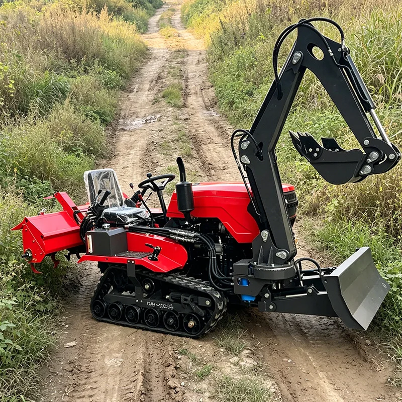 

Customized Ride-On Farm Plowing Machine Using Crawler Rotary Tiller, Small Micro Tiller and Cultivator