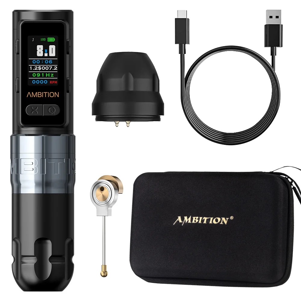 Ambition Sally 270 Wireless Tattoo Machine adjustable Rotary Pen
