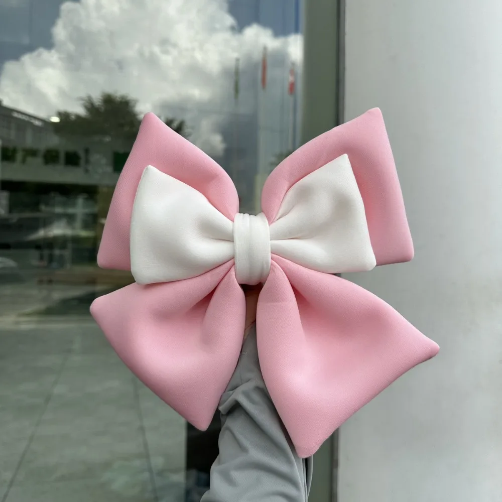 

Милый двухцветный бант, аксессуары для шлема, нейлоновая присоска, украшение для кузова автомобиля, аксессуары для электромобиля, моделирование