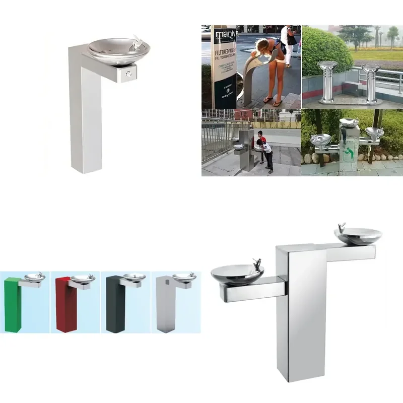 for Outdoor Drinking Fountain Public Water Dispenser Stainless Steel Park Garden Street Hydration Station  Pedestrians