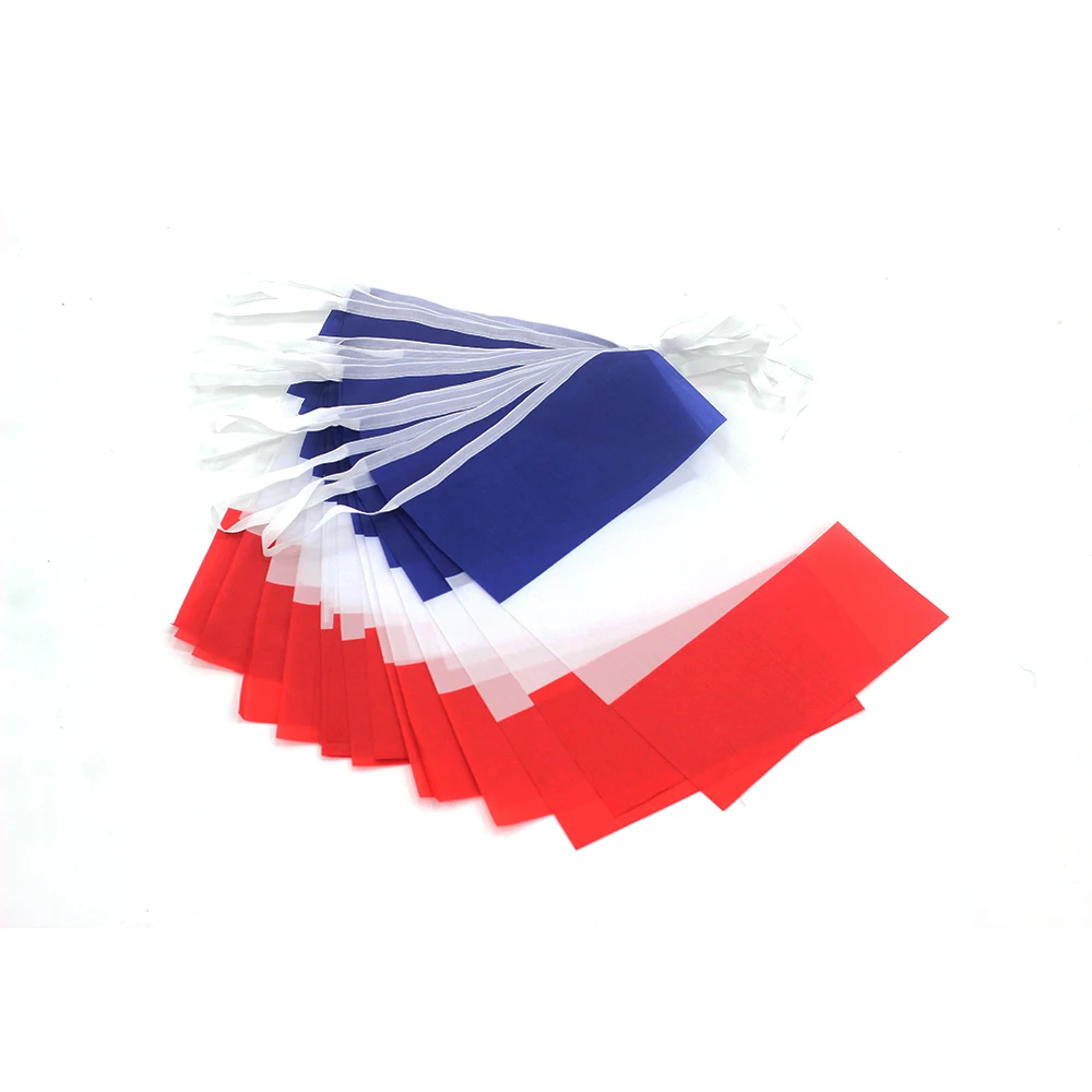 France flags 14x21cm 20x30cm 24pcs/set FR France French Pennant String Banner Buntings Festival Party