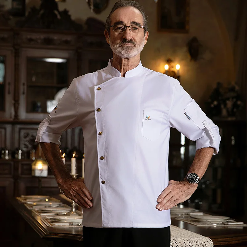 Roupas de trabalho do chef manga longa outono inverno restaurante cozinha ocidental cozinha catering cantina cozimento bolo pão pano