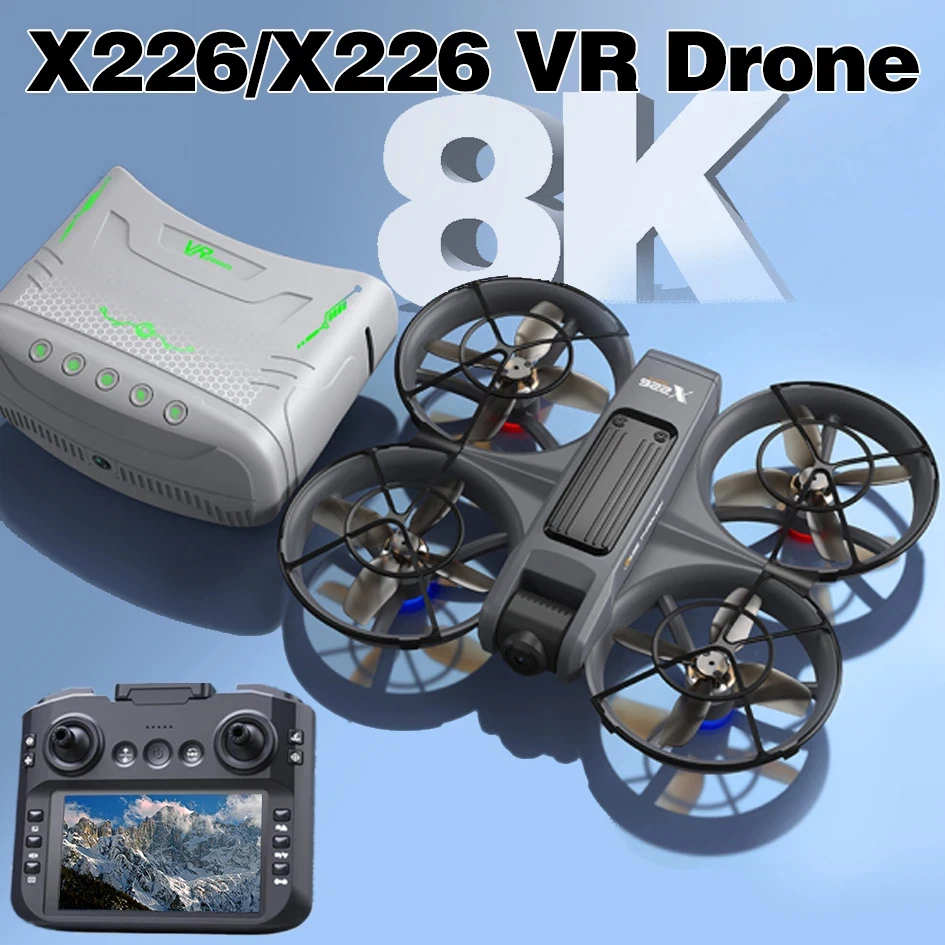 Drone X226/X226VR Drones 8K Profession HD Wide Angle Camera WiFi FPV RC Helicopter Large Screen Foldable Quadcopter