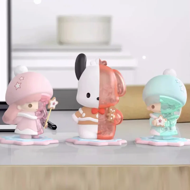 

Sanrio Candy Winter Snow Dream Series Mysterious Blind Box Action Figures Cinnamon Dog Pochacco Model Dolls Trendy Toys Gift