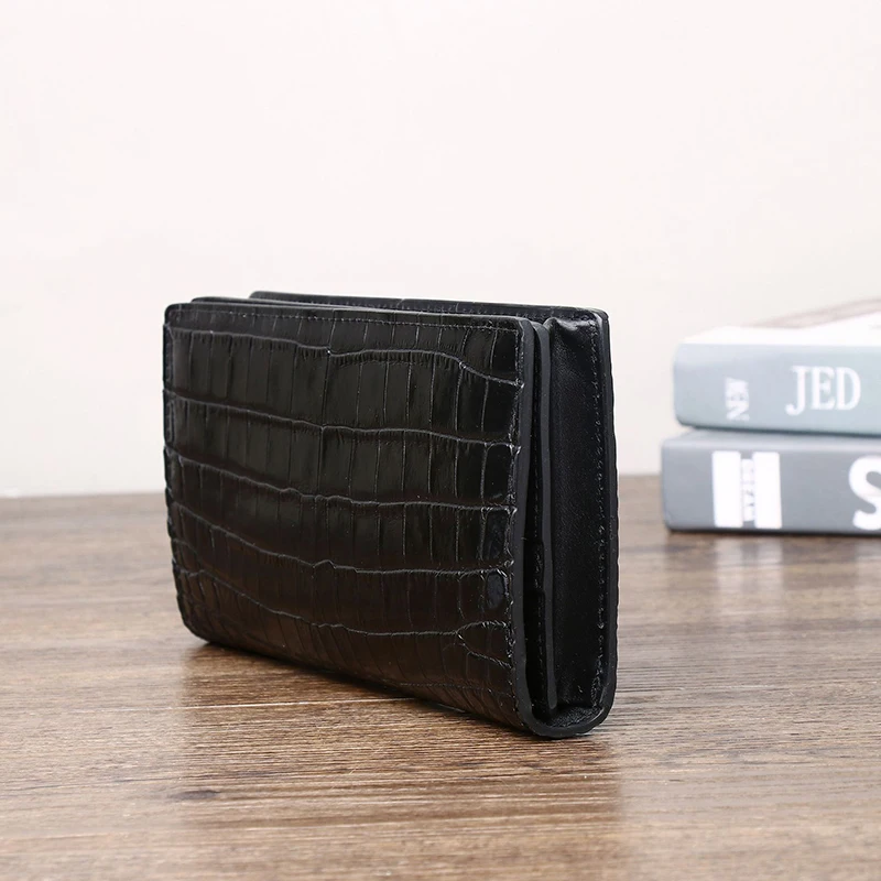 Real Genuine cowhide crocodile pattern men's leather wallet multifunctional and multi card slot men wallet men bag