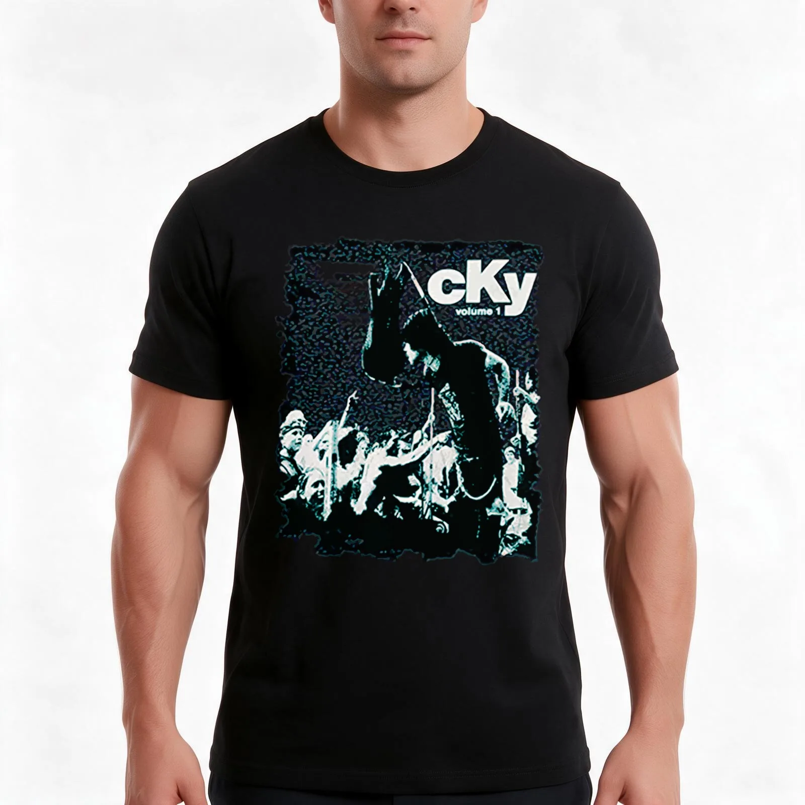 CKY Men_s Volume 1 Music T-Shirt, Summer Casual Cotton Tee, Oversized Streetwear Tops, Vintage Graphic Print, Unisex Men Women