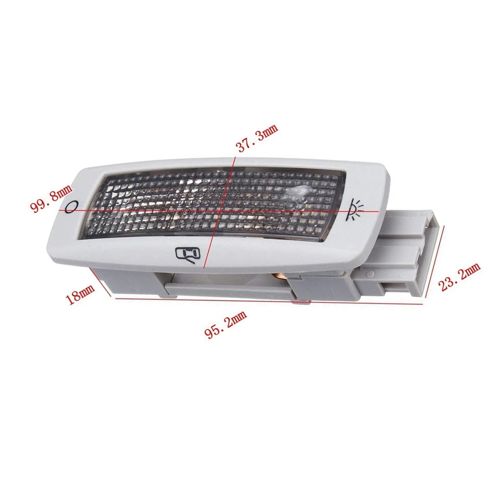 #098B Car Inner Rear Reading Light Map Light Ceiling Lamp for Golf Passat Tiguan Skoda Fabia Superb Seat Leon 3B0947291 (Grey)