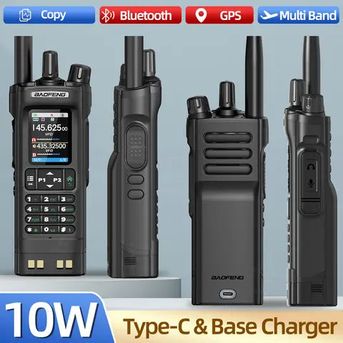 Baofeng UV-32 GPS Walkie Talkie 10W Long Range Multi Band Bluetooth APP Programming Wireless Copy Frequency Type-C Two Way Radio
