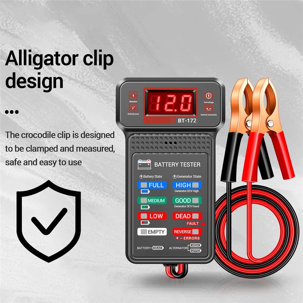 Probador de batería BT-171, analizador Digital de batería automático LCD de 12V, sistema de carga, comprobador de batería de coche, herramientas de diagnóstico