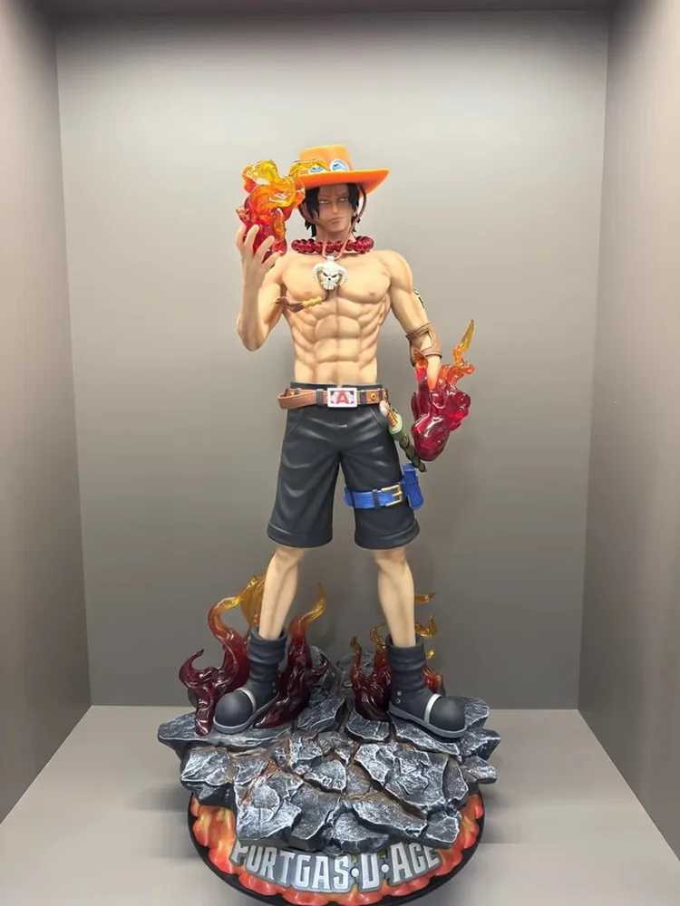 70cm One Piece 1/3 Noszący Nóż Zoron Bardzo Duży Rozmiar Ognisty Pięścią Ace Figurka Anime Ornament Model Gk Statua Prezent Urodzinowy dla Chłopców