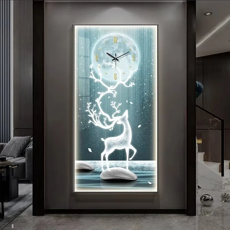 Luxury Silent Wall Clocks Needle Aesthetic Animal Living Room Wall Clock Large Luminous Design Orologio Da Parete Decorative