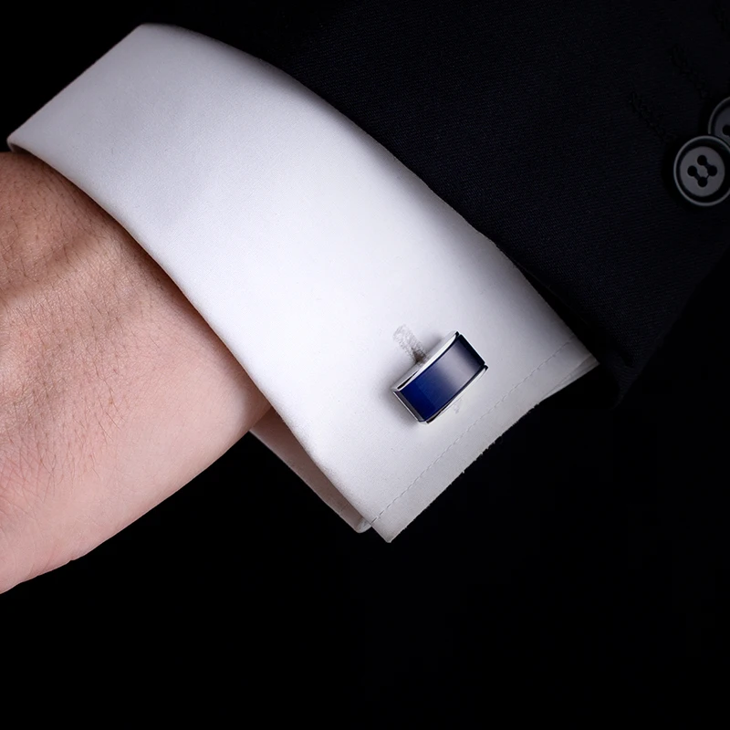 KFLK shirt cufflinks for mens Brand buttons cuff links Blue black gradual gemelos High Quality abotoaduras guests