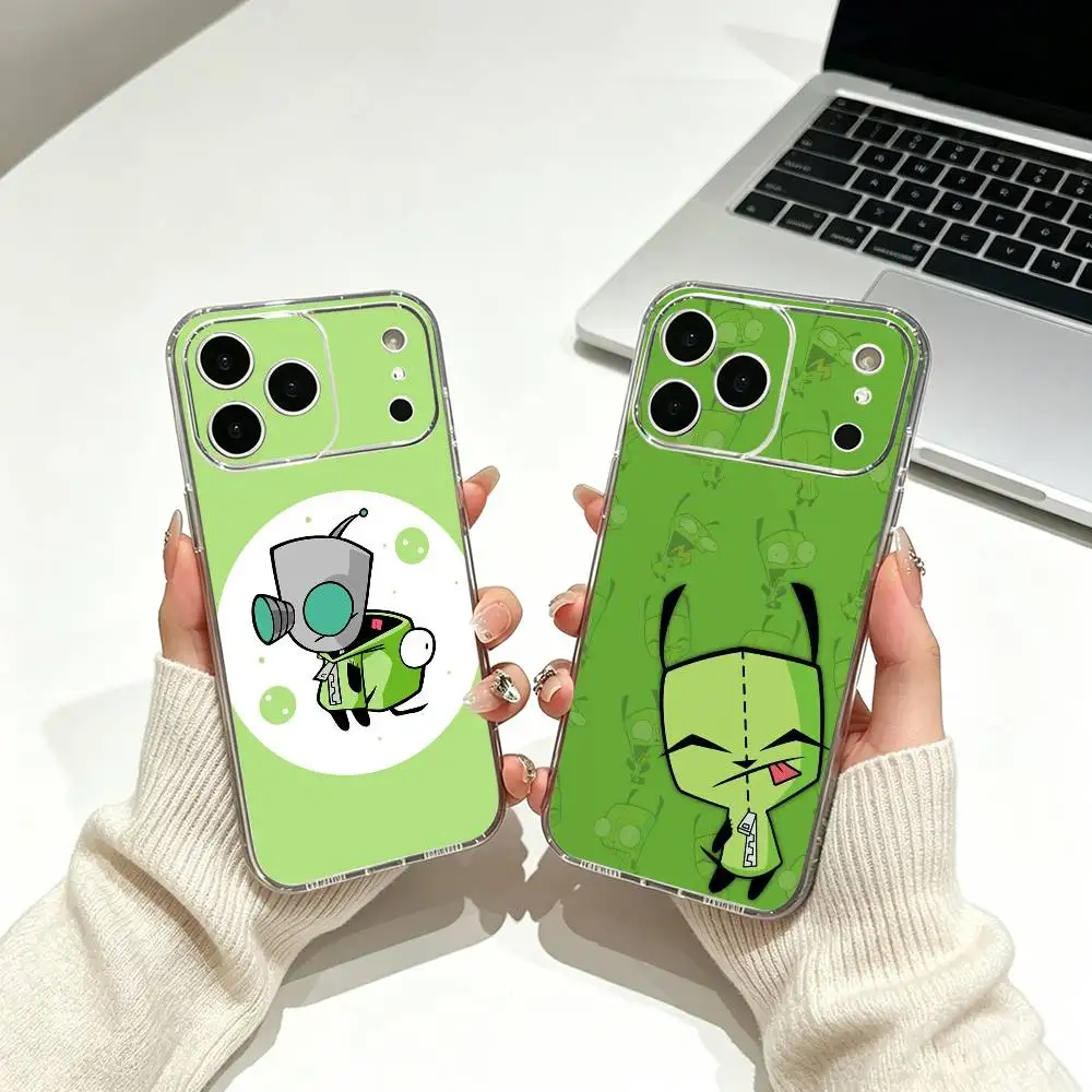 Чехол для телефона I-Invader Z-Zim Gir для iPhone 17, 16, 15, 14, 13, 12, 11, Pro Max, Plus, мягкий силиконовый прозрачный чехол