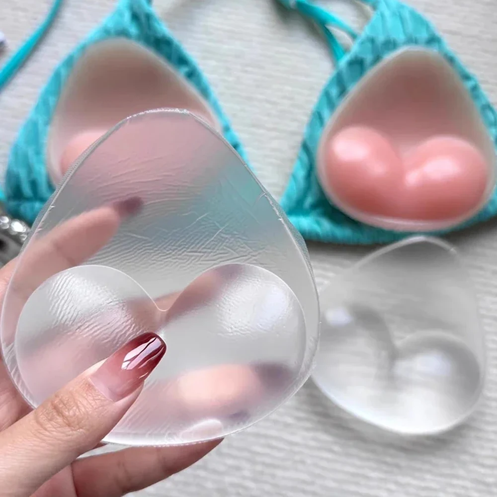 2pcs outdoor and sportswear Triangle Silicone Chest Patch Women's Push-up Self-adhesive Chest Pad Invisible Thickened Sponge Pad