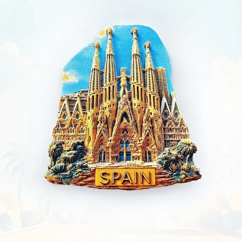 Barcelona Sagrada Familia Fridge Magnet - 3D Gaudi Architecture Souvenir Nativity Facade Decor Unique Spain Gift