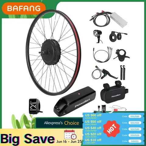 BAFANG 750W EBIKE Kit de conversión con batería: actualiza tu bicicleta regular a bicicleta eléctrica con motor de cubo trasero Peak 1300W