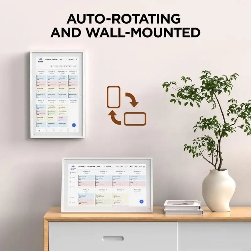 Versatile Functional 15.6 In Digital Calendar With Photo Display App Synchronize Family Schedules Meal Planner Weather F19E