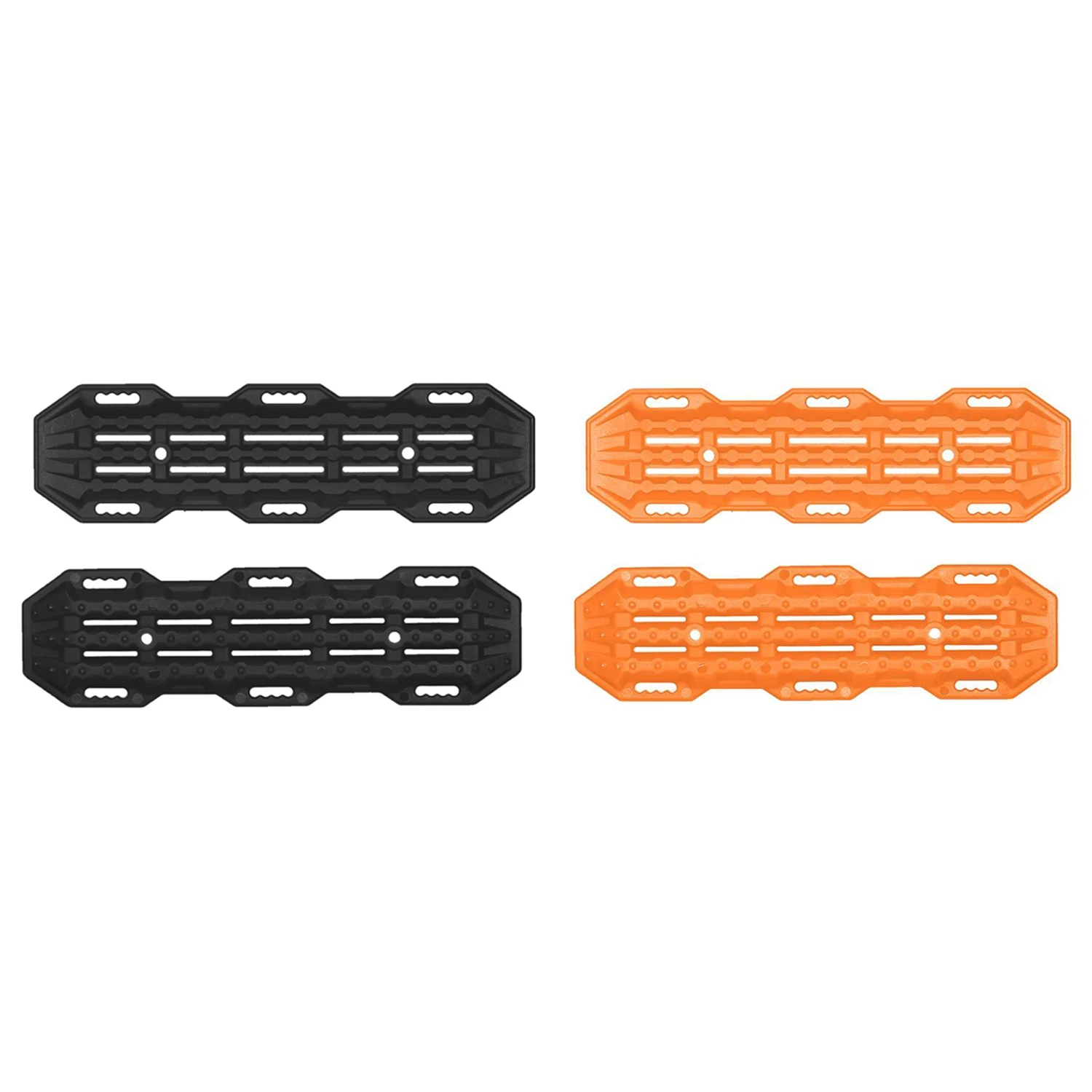 ABWE-4Pcs Sand Ladder Recovery Ramps Board For 1:10 RC Crawler Axial SCX10 Tamiya CC01 TRX-4 D90 MST CFX,Black & Orange